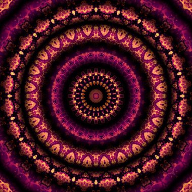 Soyut dijital fraktal model. Yuvarlak mandala dekoratif desen.