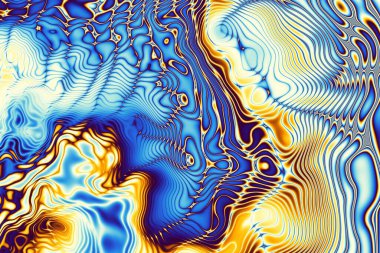 Soyut dijital fraktal model. Psikedelik dalgalı doku.