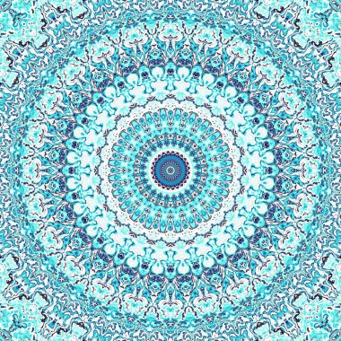 Soyut dijital fraktal model. Yuvarlak mandala dekoratif desen.