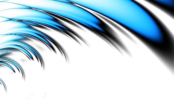 Patrón Fractal Digital Abstracto Orientación Horizontal Expresivas Líneas Azules Curvas —  Fotos de Stock