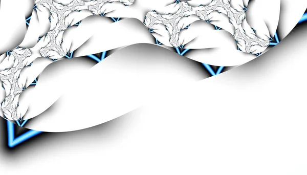 Soyut Dijital Fraktal Model Yatay Oryantasyon Soyut Gelecekçi Beyaz Resim — Stok fotoğraf