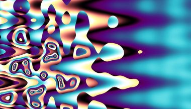 Soyut dijital fraktal model. Psikedelik dalgalı doku.