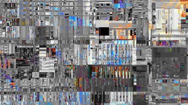 Objelerin kodlayıcısı olan soyut doku. İğrenç bir Datamoshing kalıbının taklidi. Görünüm oranı 16: 9