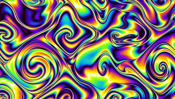 Soyut dijital fraktal model. Psikedelik dalgalı doku.