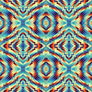 Soyut model. Düzenli kare dekoratif arka plan. Kusursuz desen. Klasik mozaik sanat modeli.