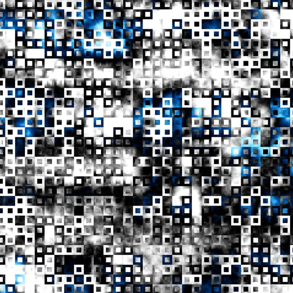 Abstraktní Digitální Fraktál Square Mosaic Art Pattern — Stock fotografie