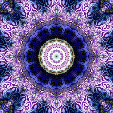 Soyut dijital fraktal model. Yuvarlak mandala dekoratif desen.