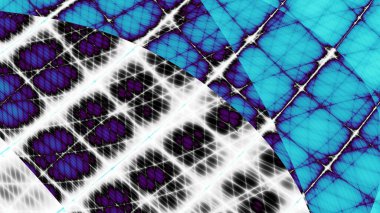 Soyut dijital fraktal model. Görünüm oranı 16: 9 olan yatay arkaplan çizgileri ile geleceksel desen.