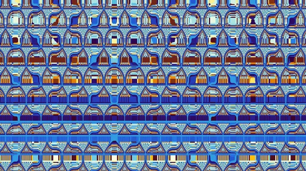 Abstraktes Digitales Fraktalmuster Abstrakte Regelmäßige Ornamentale Textur Horizontaler Hintergrund Mit — Stockfoto