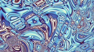 Soyut dijital fraktal model. Psikedelik dalgalı doku. Görünüm oranı 16: 9 olan yatay arkaplan