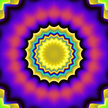 Soyut dijital fraktal model. Renkli kozmik soyut mandala