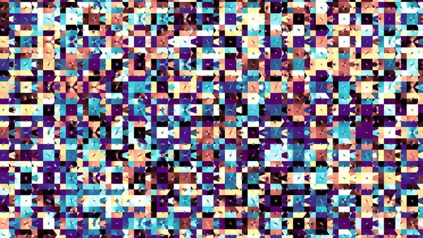 Patrón Fractal Digital Abstracto Patrón Ornamental Mosaico Fondo Horizontal Con —  Fotos de Stock