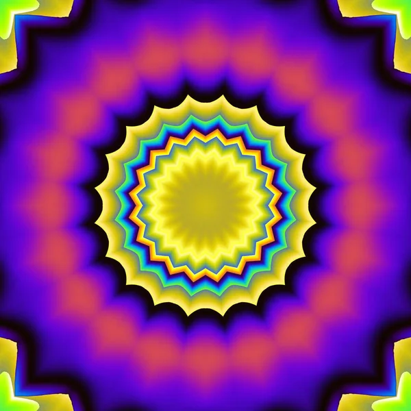 Abstract Digitaal Fractal Patroon Kleurrijke Kosmische Abstracte Mandala — Stockfoto
