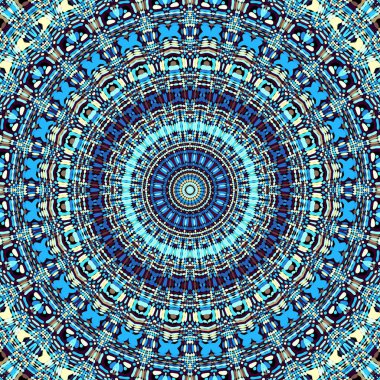 Soyut dijital fraktal model. Yuvarlak mandala dekoratif desen.