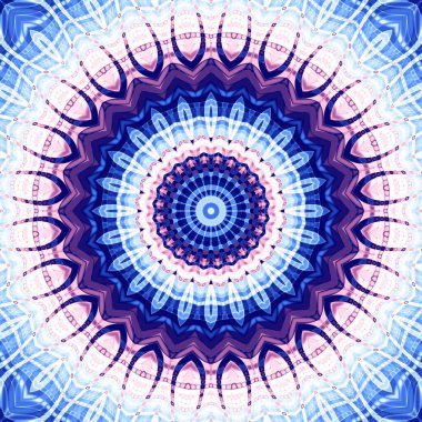 Soyut dijital fraktal model. Yuvarlak mandala dekoratif desen.