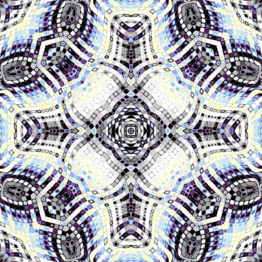 Soyut dijital fraktal model. Art Nouveau stilinde simetrik dekoratif süsleme deseni.