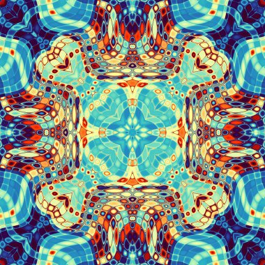 Soyut dijital fraktal model. Simetrik dekoratif desen.