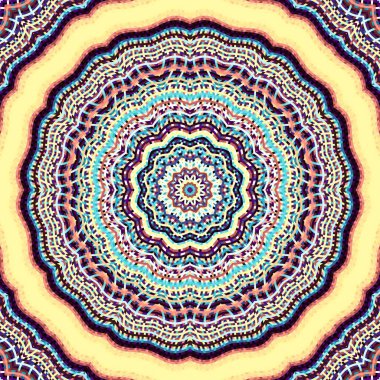 Soyut dijital fraktal model. Yuvarlak mandala dekoratif desen.
