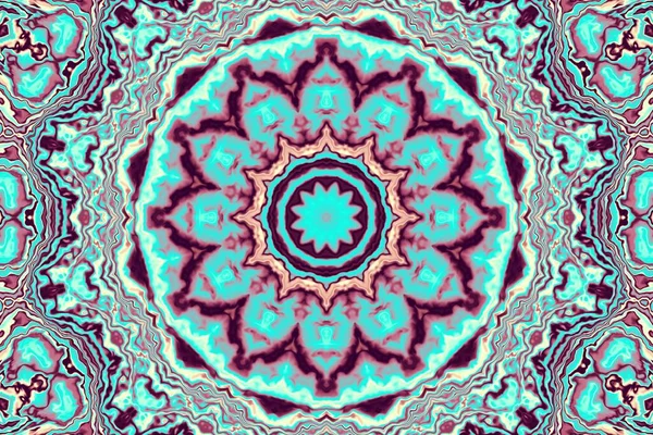 Abstrakcyjny Cyfrowy Wzór Fraktalny Okrągły Mandala Dekoracyjny Wzór Ozdobny — Zdjęcie stockowe