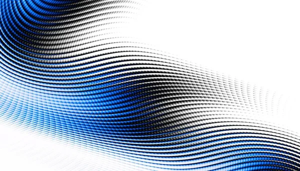 Modello Frattale Digitale Astratto Orientamento Orizzontale Espressive Linee Curve Blu — Foto Stock