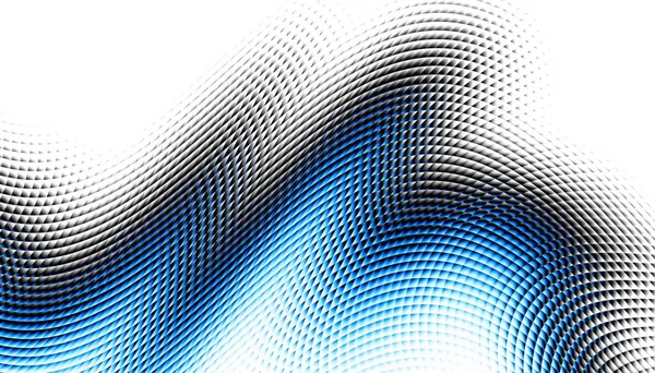 Modello Frattale Digitale Astratto Orientamento Orizzontale Espressiva Linea Blu Curva — Foto Stock