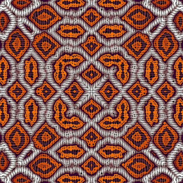 Абстрактний Цифровий Фрактальний Візерунок Квадратний Фон Африканському Етнічному Стилі Племінний — стокове фото