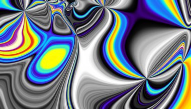 Soyut dijital fraktal model. Yatay oryantasyon. Psikedelik dalgalı doku. Soyut gelecek resmi.