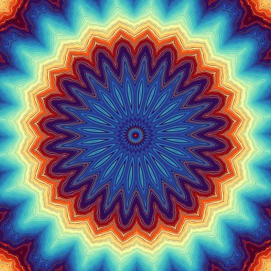 Soyut dijital fraktal model. Yuvarlak mandala dekoratif desen.