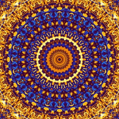 Soyut dijital fraktal model. Yuvarlak mandala dekoratif desen.