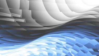 Soyut dijital fraktal model. Yatay oryantasyon. Dalgalı doku. Soyut fütüristik görüntü. Yatay yönelim.