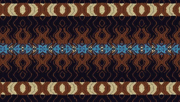Abstrakt Digitalt Fraktalmönster Horisontell Brun Bakgrund Afrikansk Etnisk Stil Stamprydnad — Stockfoto