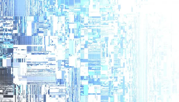 Абстрактний Цифровий Фрактальний Візерунок Горизонтальна Орієнтація Розмитий Геометричний Візерунок Білому — стокове фото