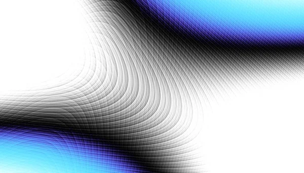 Padrão Fractal Digital Abstracto Orientação Horizontal Linha Azul Curva Expressiva — Fotografia de Stock