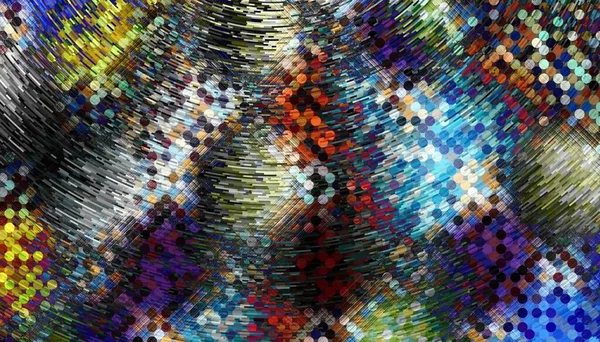 Абстрактный Цифровой Фрактальный Рисунок Горизонтальная Ориентация Точечный Рисунок Польки Эффектом — стоковое фото
