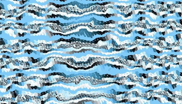 Abstract Digital Fractal Pattern Horizontal Orientation Wavy Texture — Stock Photo, Image