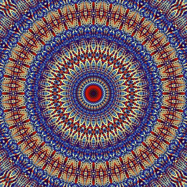 Soyut dijital fraktal model. Yuvarlak mandala dekoratif desen.