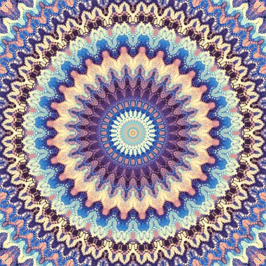 Soyut dijital fraktal model. Yuvarlak mandala dekoratif desen.