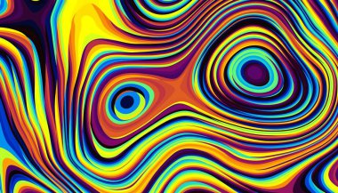 Soyut dijital fraktal model. Psikedelik dalgalı doku.