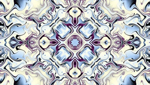 Abstract Digitaal Fractal Patroon Horizontale Oriëntatie Symmetrisch Sieraad Art Nouveaustijl — Stockfoto