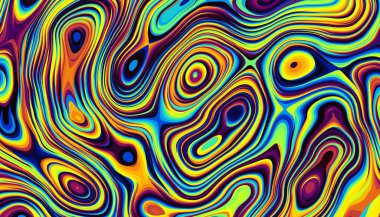 Soyut dijital fraktal model. Psikedelik dalgalı doku.