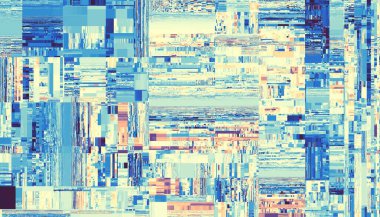 Soyut dijital fraktal model. Yatay oryantasyon. Düşük poli biçiminde geometrik desen.