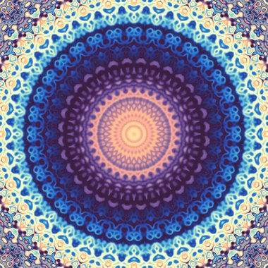 Soyut dijital fraktal model. Yuvarlak mandala dekoratif desen.