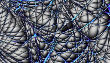 Soyut dijital fraktal model. Yatay oryantasyon. Soyut geleceksel geometrik resim.