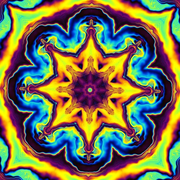 Abstract Digital Art Fractal Pattern Space Mandala Pattern Esoteric Yoga — Stock Photo, Image