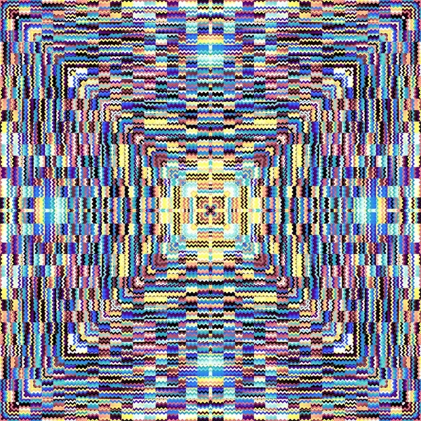 Patrón Fractal Digital Abstracto Patrón Geométrico Simétrico Estilo Patchwork — Foto de Stock