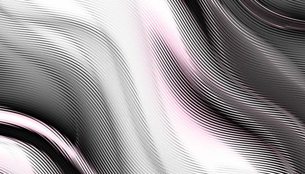 Abstract Digitaal Fractal Patroon Horizontale Oriëntatie Golvende Textuur Dunne Lijnen — Stockfoto