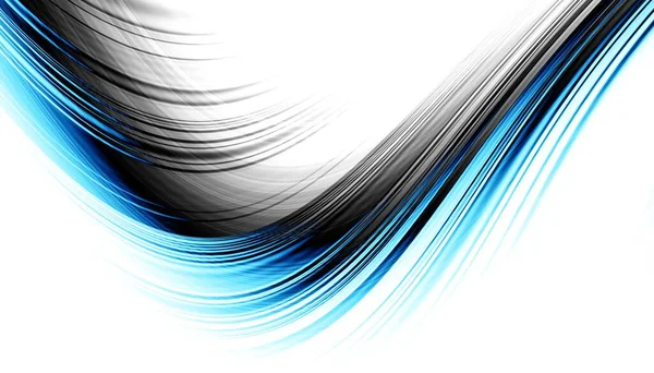 Αφηρημένο Ψηφιακό Φράκταλ Μοτίβο Οριζόντια Κατεύθυνση Καμπυλωτές Λεπτές Γραμμές Λευκό — Φωτογραφία Αρχείου