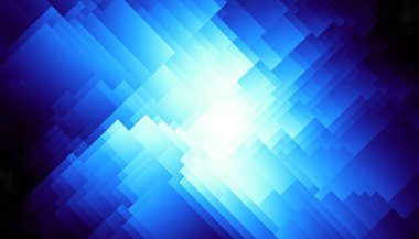 Mavi soyut geometrik fraktal desen. Yatay yönelim.