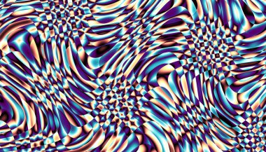 Soyut dijital fraktal model. Yatay oryantasyon. Psikedelik dalgalı doku.