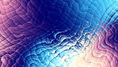 Soyut dijital fraktal model. Yatay oryantasyon. Dalgalı doku.